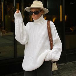 Women's Sweaters Winter Thick Casual Solid Pullover Vintage Tops Autumn Loose Women Knitted Turtleneck Oversized Knitwear 24057