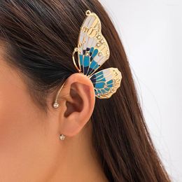 Backs Earrings Alloy Butterfly Women's Ear Sleeves Exaggerated Baroque Party Charm Rhinestone Clips Novelty Gift