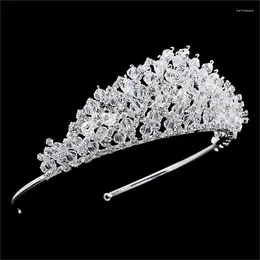 Hair Clips Ladies Fashion High Grade Crystal Crown Girls Party Temperament Shiny Accessories Bride Wedding Tiara Jewelry Gifts
