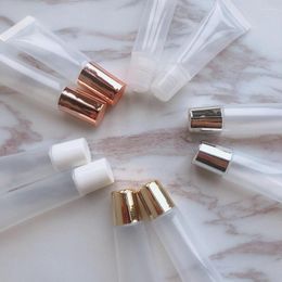 Lip Gloss 15ml Empty Lipgloss Squeeze Tube Rose Gold Silver Clear White Top Lipstick Container DIY Makeup Custom Private Label Logo