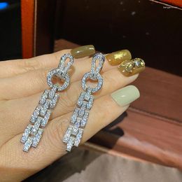 Dangle Earrings SUYU 2023 Spring Personalised Sweet Cool Style Pull Ring Chain Tassel