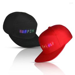 Ball Caps Men Women Bluetooth LED APP Controlled Baseball Hat Message Display Hip Hop Cap Drop