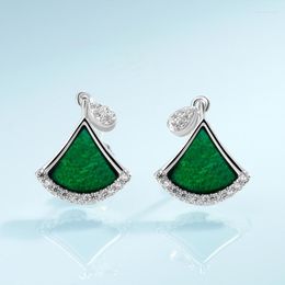 Dangle Earrings Burmese Jade Women 925 Silver Black Gifts Jewelry Jadeite Luxury Designer Natural Stone Charms Certificate Ear Studs