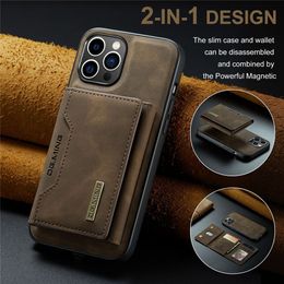 DG.Ming 2in1 PU Leather Wallet Case For iPhone 11 12 13 Pro Max 14 Magnetic Split Cover