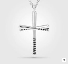 Titanium Sport Accessories gold youth kids sports Enamelled GRIPPED cross hollow stitches necklace strikeout K Baseball Necklace Momma