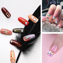 Nail Art Decorations Rhinestones 20 Pcs / Flat Pack Shaped Water Drop Elongated Rectangle Glass Flame Stones Colorful For 3D Decoration