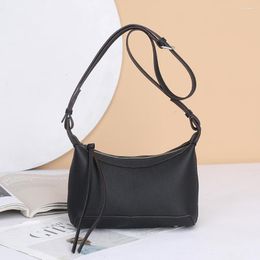 Evening Bags 2023 Simple Style Small Shoulder Bag Women Genuine Leather Handbags Fashion Tassel Zip Hobo Excellent Cowhide Crossbody