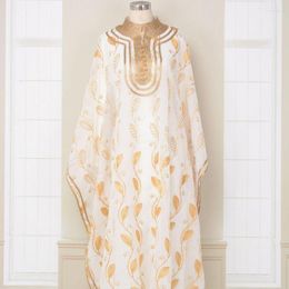 Ethnic Clothing Round Neck Lining Cotton Embroidery Gold Ribbon Muslim Robe Vest Two Piece Set