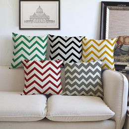 Pillow Multicolor Geometric Wave Stripe Pattern Linen Throw Case Simplicity Home Sofa Chair Decorative Cover 45 45cm