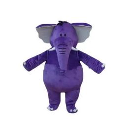 2024 new Purple Elephant Mascot Costumes Cartoon Character Adult Sz