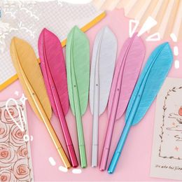 Cute Stationery School Supplies 0.5mm Neutral Pen Black Ink Ballpoint Feather Gel Signing Writing