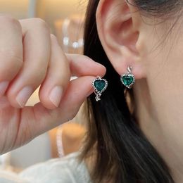 Stud Earrings Solid Real 925 Sterling Silver Emerald Jewellery Earring Women Aros Mujer Oreja Jewellry Origin Gemstone Orecchini