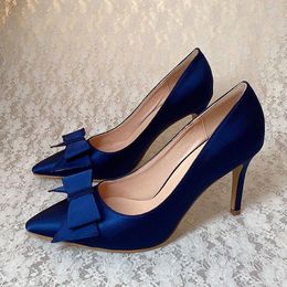 Scarpe eleganti 22 colori blu blu blu bridemsiad da scarpa da scarpa da donna puntata