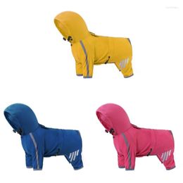 Dog Apparel Pet Raincoats ReflectiveStripe Cat Rainwear Puppy Hooded Clothes Waterproof Jackets Outdoor Hiking Rainsuit Dropship