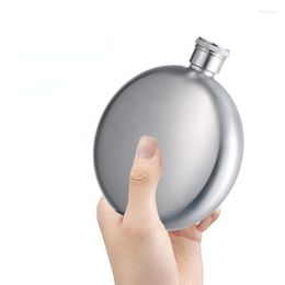 Hip Flasks 316 Stainless Steel 304 Round Flask Outdoor Convenient 5oz Oblate