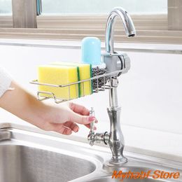 Kitchen Storage Stainless Steel Faucet Rack For Shelf Sponge Dish Cloth Towel Drain Pool Rag Dry