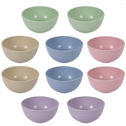 Dinnerware Sets 10pcs Unbreakable Cereal Bowls Dishwasher And Microwave Safe For Dinner Dessert Rice Soup Blue Beige Green Purple