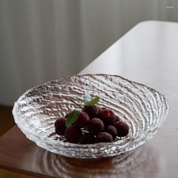 Plates Crystal Glass Fruit Bowls Living Room Coffee Table Household Dessert Salad Bowls.