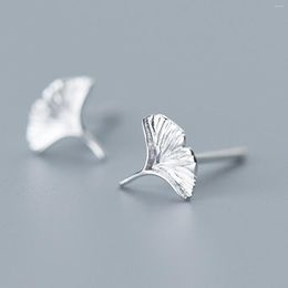 Stud Earrings 925 Sterling Silver Ginkgo Biloba Leaf Shape Drop For Women Plant Dangle Sleeping No Need To Pick Up Jewellery