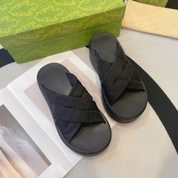 Designer Sandals Women Platform Slide Sandal Padded Nylon Fashion Comfort Rubber Sole Summer Beach Slippers Indoor Slides Lady Slides Size 35-40
