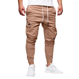 Men's Pants Men Sweatpants Pant Casual Solid Colour Elastic Fashion Sport Loose Joggers Drawstring Running Trousers Bandage Gym