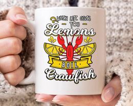 Mugs Boil Crawfish Mug Funny Mardi Gras Gift Idea Crayfish Party Cool Design Seafood Lover Mudbag For Dads