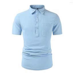 Men's Casual Shirts Mens Button T-Shirts Blouse Short Sleeve Turn-Down Collar Muscle Tee Tops