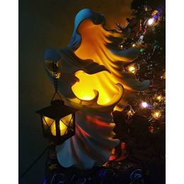 Decorative Objects Figurines Halloween Hellbrill Ghosts Take Life Out of Lights Solar LED Scary Wind Home Decor 230818