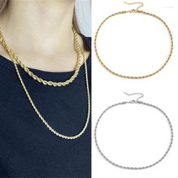 Chains Fashion Rope Chain Necklace Stainless Steel Never Fade Waterproof Choker Men Women Jewellery Gold Silver Colour Simple Trend Gift