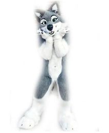 Grey Long Fur Husky Fox Dog Mascot Mascot Costume Role Play Dress Suit Doll Large Advertising Performance Costume