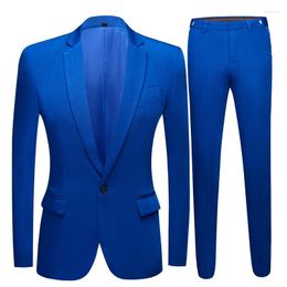 Men's Tracksuits Suit Spring And Autumn Classic Simple Blue Host Charm Youth Fashion Casual Plus-Size