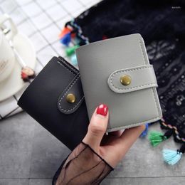 Wallets Female Retro Fashion Pu Leather Solid Colour Mini Purse For Women Casual Student Hasp Short Card Coin Wallet