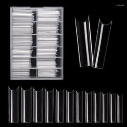 False Nails 240Pcs XXL Extra Straight Nail Tips C Curve 12 Sizes Half Cover French Tapered Square With Box For Salon DIY Home