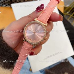 Fashion Brand Watches Women Girl Pretty Diamond Style Leather Strap Wrist Watch CHA48