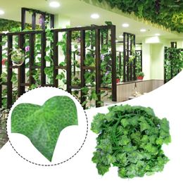 Decorative Flowers Artificial Ivy Green Leaf Garland Plants Vine Rattan Fake Foliage DIY Wall Hanging For Home Garden Wedding Decor