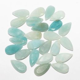 Pendant Necklaces 6pcs/lot Fashion Natural Stone Amazons Faceted Water Drop Shape Necklace Loose Bead Jewelry Making DIY Accessories