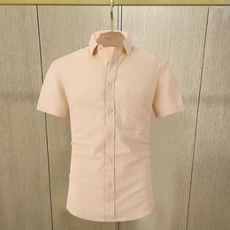 Men's Casual Shirts Formal Shirt Short Sleeve Non-Iron Business Slim Fit Korean Work Men White Dress Suit 2023 Summer