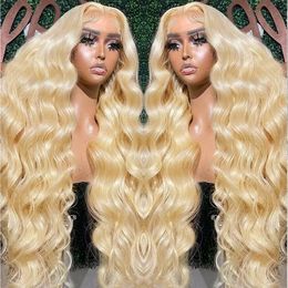 Honey Blonde 613 Body Wave Glueless Wig Human Hair 220%density Lace Closure 13x4 Lace Front Wig Preplucked Natural Hairline for Women