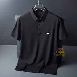 Men's Polos J Lindeberg Golf Shirt for Men Fashion Casual Short Sleeve Summer Ice Silk Breathable Polo T Shirt Sports Golf Tops 230818