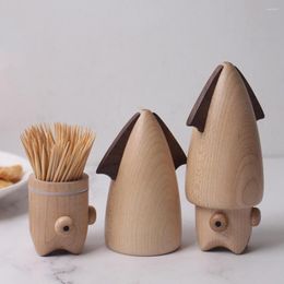 Storage Bottles Cutest Toothpick Dispenser Squid Holder Creative Wood Piece Adorable Cuttlefish Fun Ornament Decor