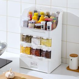 Kitchen Storage Oil-Proof Seasoning Box With Lid Soy Sauce Vinegar Bottle Sugar Salt Jar Rack Drawer Type Supplies