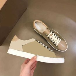 Vintage Men Print Cheque Sneakers Casual Shoes Two-tone Cotton Gabardine Flats Shoe Printed Lettering Plaid Calfskin Canvas Trainers With Box NO288