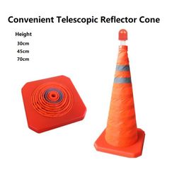 30cm/45cm/70cm Traffic Barricades Signal Reflective Warning Light Parking Lock Folding Collapsible Orange Road Cone Traffic Pop Up Multi Purpose