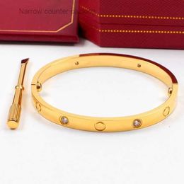 Bangle Screw Bangles Love Bracelets Silver Rose Gold Bracelet Stainless Steel Women Men Screwdriver Designer Couple Jewellery 2Narrow counter packing