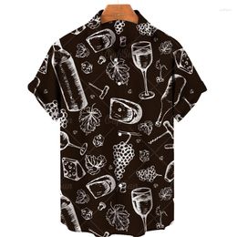 Men's Casual Shirts Summer Hawaiian For Men Comfortable And Loose Aesthetic Clothing Beer Theme Oversized Vintage Short Sleeve Dazn
