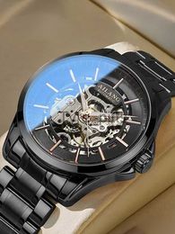 Other wearable devices AILANG 2023 New Fashion Mens Steampunk Mechanical Watch Stainless Steel Waterproof Hollow Automatic Watches Mens Luminous Hands x0821