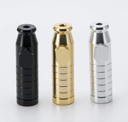 Snuff Bullet 2.3 Inches Matt Finish Contain 3g Pipe Aluminium Metal Snorter Smoking Pipes Portable Colourful Gift 142 LL