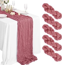 Table Runner Wedding Table Runner 90*300CM Romantic Boho Tablecloth Wedding Arch Draping Decor Baby Shower Birthday Party Dining Table Runner 230818
