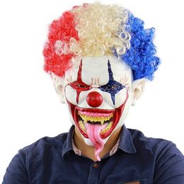 Party Masks Creepy Scary JingleJangle Joker Clown Costume Mask Latex Halloween Clown Mask Adult Ghost Festive Party Mask Supplies Decoration 230818