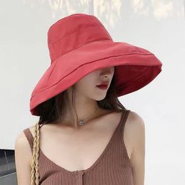 Wide Brim Hats Bucket Sun Hat Summer Foldable for Women Outdoor Sunscreen Cotton Fishing Hunting Cap AntiUV 230821